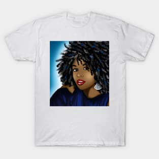 black woman digital art drawing T-Shirt